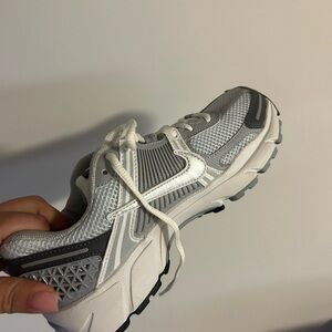 Nike Kids White and Gray Mesh Sneakers
